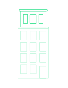 Icône de surélévation d'immeubles.